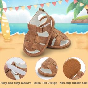 img 1 attached to Будьте стильными и безопасными: противоскользящие сандалии KIDSUN для первых шагов вашего малыша на пляже