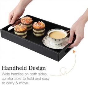 img 2 attached to Lewondr Wide-Handled Serving Tray: A Versatile Desktop Platter For Home And Office Organization