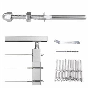 img 4 attached to Muzata 10Pack Cable Railing Kit Hand Swage Threaded Stud Tensioner For 1/8" Cable For 2X2 Metal Post Deck Stair Cable Railing Hardware Terminal T316 Stainless Steel Marine Grade CR23, CA6