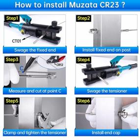img 1 attached to Muzata 10Pack Cable Railing Kit Hand Swage Threaded Stud Tensioner For 1/8" Cable For 2X2 Metal Post Deck Stair Cable Railing Hardware Terminal T316 Stainless Steel Marine Grade CR23, CA6