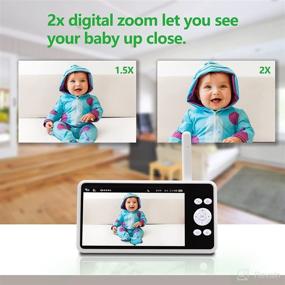 img 1 attached to 👶 SEBIKAM 5" HD Video Baby Monitor with Pan-Tilt-Zoom Camera, Night Vision, Lullaby, and 2-Way Talk - 1000ft Range
