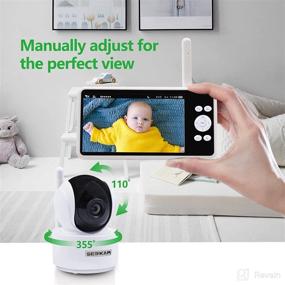 img 2 attached to 👶 SEBIKAM 5" HD Video Baby Monitor with Pan-Tilt-Zoom Camera, Night Vision, Lullaby, and 2-Way Talk - 1000ft Range