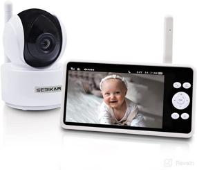 img 4 attached to 👶 SEBIKAM 5" HD Video Baby Monitor with Pan-Tilt-Zoom Camera, Night Vision, Lullaby, and 2-Way Talk - 1000ft Range