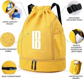 img 2 attached to Brooman Youth Soccer Backpack: Perfect For Boys And Girls Playing Soccer, Basketball, Volleyball, And Football With A Special Ball Compartment!