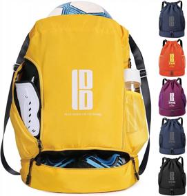 img 4 attached to Brooman Youth Soccer Backpack: Perfect For Boys And Girls Playing Soccer, Basketball, Volleyball, And Football With A Special Ball Compartment!