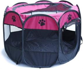 img 1 attached to Playpen Carrier Puppies Portable Foldable Dogs