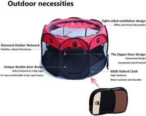 img 3 attached to Playpen Carrier Puppies Portable Foldable Dogs