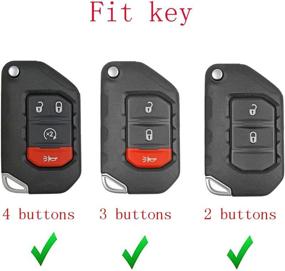 img 2 attached to Royalfox(TM) 2/3/4 Buttons Soft TPU Flip Folding Remote Key Fob Case Cover For Jeep 2020 2021 Gladiator JT Sahara JLU