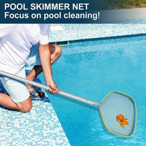 img 2 attached to Professional 13-Inch Swimming Pool Leaf Skimmer Net With Reinforced Aluminum Handle - Effective Cleansing Tool For Pools And Hot Tubs