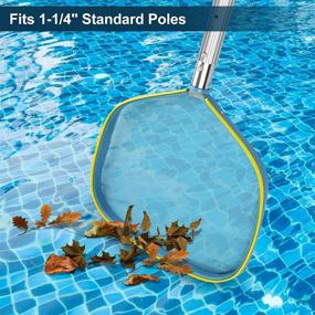 img 1 attached to Professional 13-Inch Swimming Pool Leaf Skimmer Net With Reinforced Aluminum Handle - Effective Cleansing Tool For Pools And Hot Tubs