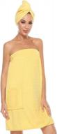 orrpally women's lightweight terry cloth spa wrap & hair towel | adjustable bathrobe logo