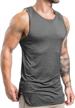 men's gym tank tops - magiftbox extended scoop workout shirts in black/khaki (style t05) logo