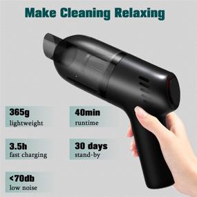 img 2 attached to 🚗 XTAUTO Portable Car Vacuum Cleaner Cordless: High Power Handheld Cleaner for Car/Home/Office Detailing and Cleaning, Wet/Dry Use, 120W/8000Pa/4000mAh Rechargeable Li-ion Battery (Black)