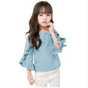 img 2 attached to 👸 Stylish Princess Blouses for Girls - Vibrant and Fashionable Tops, Tees & Blouses for a Playful Childhood