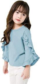 img 1 attached to 👸 Stylish Princess Blouses for Girls - Vibrant and Fashionable Tops, Tees & Blouses for a Playful Childhood