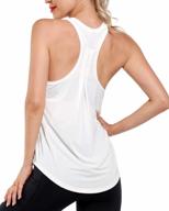 promover workout tank top for women lightweight pleated gym clothes yoga tops sleeveless racerback sports shirts (white, s) logo