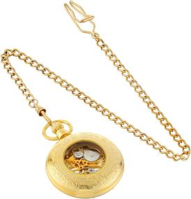 img 3 attached to Charles Hubert Paris Gold Plated Mechanical Pocket Men's Watches - Exquisite Timepieces