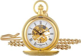 img 4 attached to Charles Hubert Paris Gold Plated Mechanical Pocket Men's Watches - Exquisite Timepieces