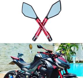 img 4 attached to JMTBNO 8Mm 10Mm Motorcycle Rearview Mirror Handlebar For Yamaha XJ6 R1 R6 FZ6 F800 F650 MT03 MT07 MT09 Z750 Z1000 ER-6N TNT TRE Monster(Red)