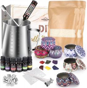 img 4 attached to Create Beautiful Candles At Home: Homkare'S Complete Candle Making Kit For Adults With Soy Wax, Melting Pot, Tins, And Fragrances