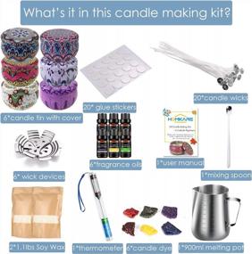 img 3 attached to Create Beautiful Candles At Home: Homkare'S Complete Candle Making Kit For Adults With Soy Wax, Melting Pot, Tins, And Fragrances