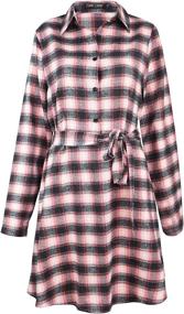 img 2 attached to 👗 FANCYINN Checkered Sleeve Casual Women's Clothing Dresses