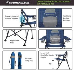 img 2 attached to Experience Comfort And Support With STRONGBACK Guru Navy 3.0 - The Ultimate Backrest Solution