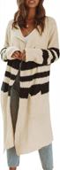 striped knit long sleeve cardigan for women: perfect casual wear with pockets logo