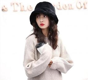 img 3 attached to XYIYI Furry Bucket Hat Fluffy Winter Warmer Fisherman Cap For Women