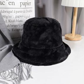 img 1 attached to XYIYI Furry Bucket Hat Fluffy Winter Warmer Fisherman Cap For Women