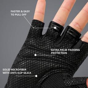 img 1 attached to Weight Lifting Gloves For Women Men - ZEROFIRE Full Palm Protection & Extra Grip Gym, Weightlifting, Fitness, Exercise Training Cycling.