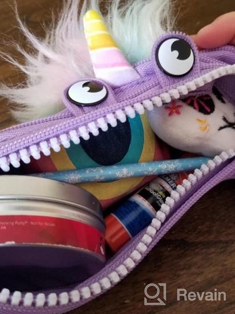 img 1 attached to Unleash Fun And Creativity With ZIPIT Lola Pencil Case - Vibrant Animal Design, Machine Washable, And One Zipper Wonder! (Lola Blue) review by Janalee Black