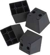 pack of 4 black plastic trapezoid sofa/couch furniture legs feet (type 4) - rdexp 2.36 x 2.95 x 2.16 inches logo