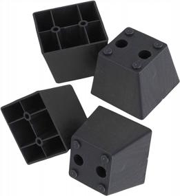 img 4 attached to Pack Of 4 Black Plastic Trapezoid Sofa/Couch Furniture Legs Feet (Type 4) - RDEXP 2.36 X 2.95 X 2.16 Inches