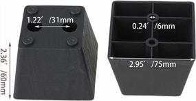 img 1 attached to Pack Of 4 Black Plastic Trapezoid Sofa/Couch Furniture Legs Feet (Type 4) - RDEXP 2.36 X 2.95 X 2.16 Inches