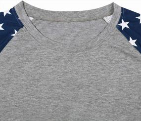 img 2 attached to Colorblock Star Print Shirt For Women - Long Sleeve Patriotic Flag Pullover Blouse For Fourth Of July Tops
