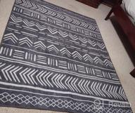 img 1 attached to Dark Gray 5'X7' Eco Friendly Recycled Machine Washable Contemporary Geometric Bohemian Stain Resistant Flat Weave Area Rug review by Evan Burnside
