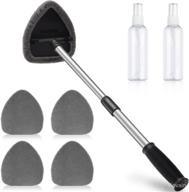 🚗 knafit upgraded 25.6" extendable windshield cleaning tool kit - effective car window cleaner set with microfiber pads, spray bottles, and multifunctional use - gray логотип