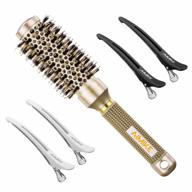 aimike round brush - nano thermal ceramic & ionic tech hair styling tool for blow drying, curling and shine (2.4 inch barrel 1.3 inch) + 4 free clips логотип