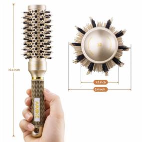 img 3 attached to AIMIKE Round Brush - Nano Thermal Ceramic & Ionic Tech Hair Styling Tool For Blow Drying, Curling And Shine (2.4 Inch Barrel 1.3 Inch) + 4 Free Clips