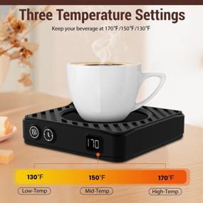 img 3 attached to Electric Coffee Cup Warmer With 3 Temp Settings & Auto ON/Off Timer - Perfect Warm Gift!