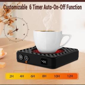 img 1 attached to Electric Coffee Cup Warmer With 3 Temp Settings & Auto ON/Off Timer - Perfect Warm Gift!