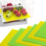 dualplex® fruit & veggie life extender liner for refrigerator fridge drawers - 12x15 inches, 6 pack (3 yellow, 3 green) - extend produce shelf life, keep fresh and prevent spoilage logo