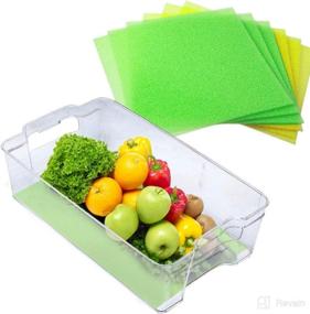 img 1 attached to Dualplex® Fruit & Veggie Life Extender Liner for Refrigerator Fridge Drawers - 12x15 Inches, 6 Pack (3 Yellow, 3 Green) - Extend Produce Shelf Life, Keep Fresh and Prevent Spoilage