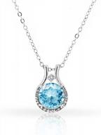 voss+agin 3.00 ctw genuine diamond and blue topaz halo pendant in sterling silver, 18'' logo