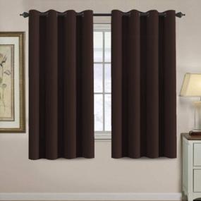 img 4 attached to 63 Inch Thermal Insulated Blackout Curtains For Bedroom - Energy Efficient Winter Window Drapes, Chocolate Brown (1 Panel)