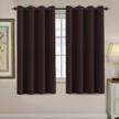 63 inch thermal insulated blackout curtains for bedroom - energy efficient winter window drapes, chocolate brown (1 panel) logo