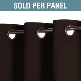img 3 attached to 63 Inch Thermal Insulated Blackout Curtains For Bedroom - Energy Efficient Winter Window Drapes, Chocolate Brown (1 Panel)