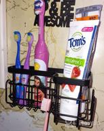 img 1 attached to Organize Your Toothbrushes And Toothpaste With HappyHapi'S Rustproof Adhesive Holder For Bathrooms And Campers review by Brett Zhu