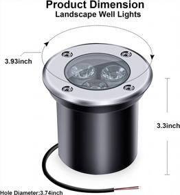 img 3 attached to 4 Pack 3W 12V Low Voltage LED In-Ground Lights - Waterproof IP67 Pathway Spotlights For Garden, Yard & Trees (Warm White)